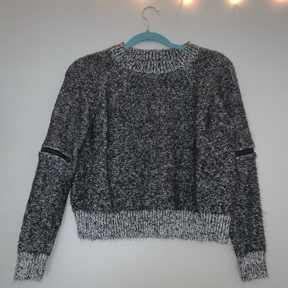 black and white sweater